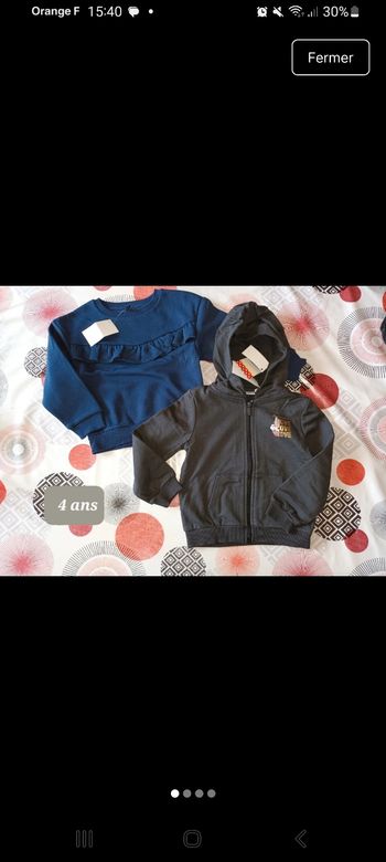 Lot 2 sweats Neuf 🏷 taille 4 ans achetés 26€