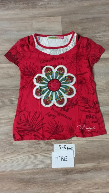 T-shirt fille desigual 6 ans fleur
