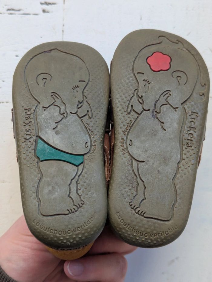 Sandales en cuir marron Kickers – Taille 23 - photo numéro 5