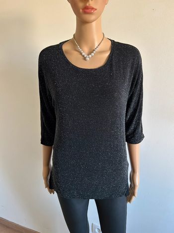 Haut noir et argenté Breal taille 2 bon état