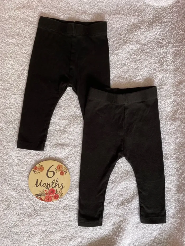 Lot de 2 leggings noir Kiabi 6 mois