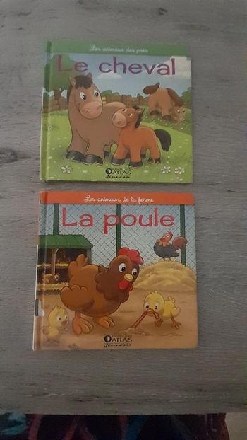 Lot de 2 livres - Le cheval / La poule - Éditions Atlas Jeunesse