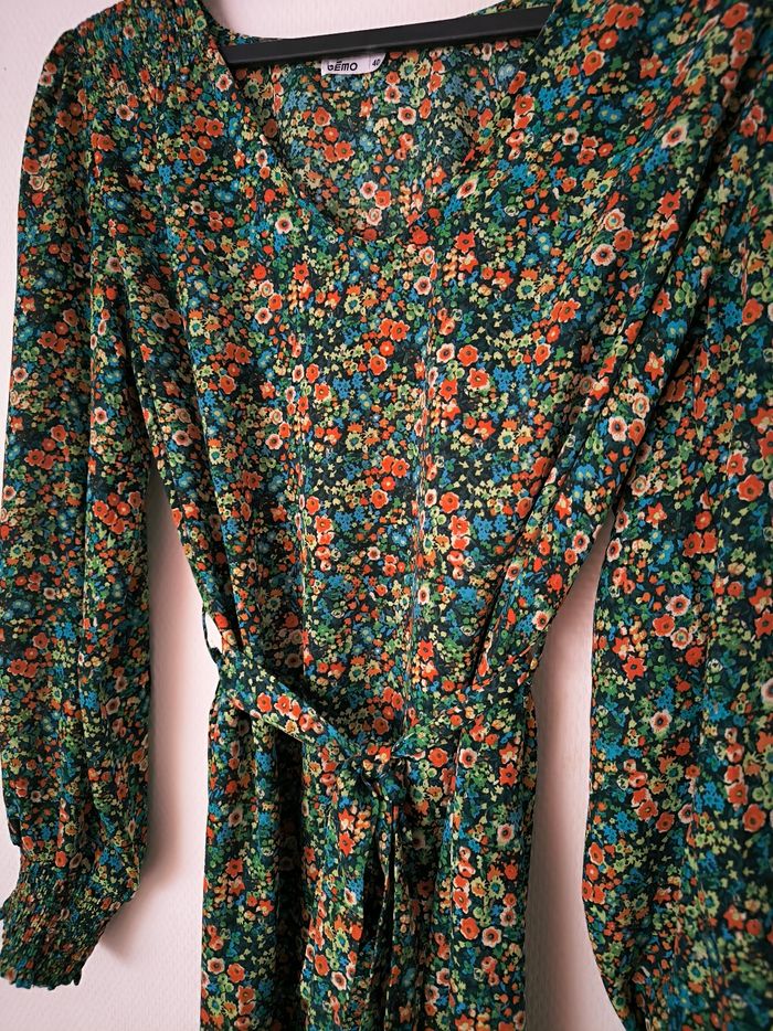 Robe verte à motif fleur Gémo taille 40 - photo numéro 4
