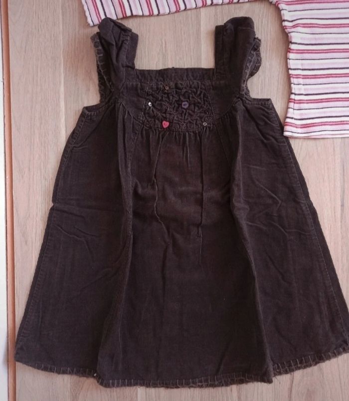 Robe velours marron sergent major 3 ans fermeture éclair invisible col roulé 4,5 ans kids graffiti - photo numéro 2