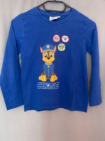 T-shirt Manches Longues Pat' Patrouille Chase Bleu - Taille 8 Ans 🐶