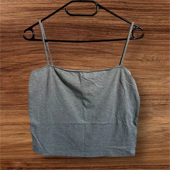 Crop top gris à bretelles, H&M - 40/L