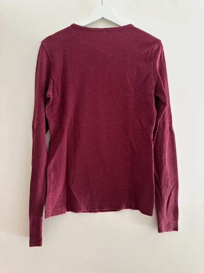 Tshirt manches longues bordeaux taille XS homme - photo numéro 5