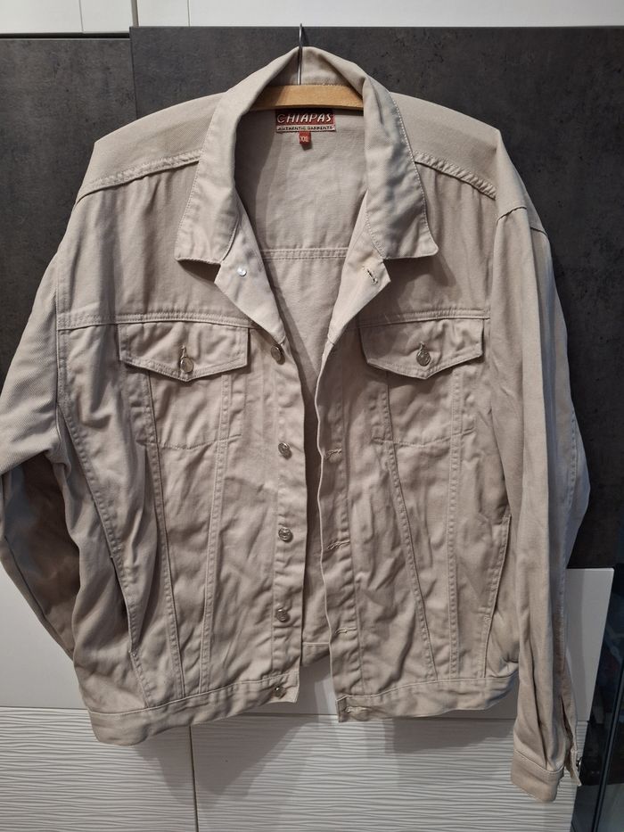 Blouson jeans beige