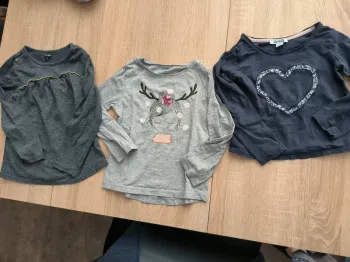 Lot de 5 t-shirts à manches longues fille