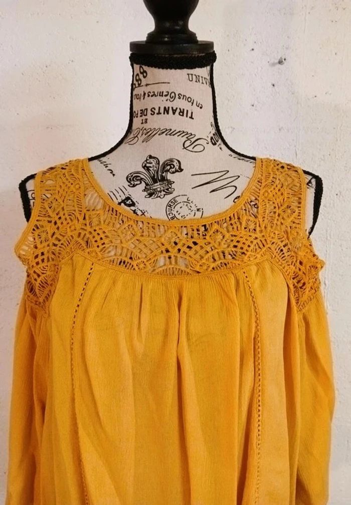 💛 Blouse fluide moutarde – Jennyfer – Taille 42/44 – Très bon état