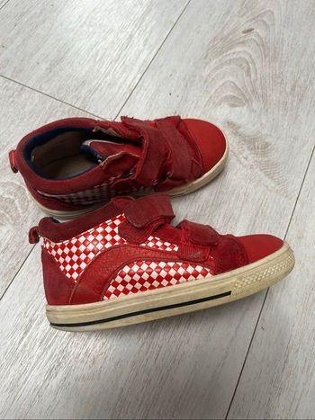 Baskets montantes à scratch rouges à motifs  taille 26  Acebo’s Cuir et daim