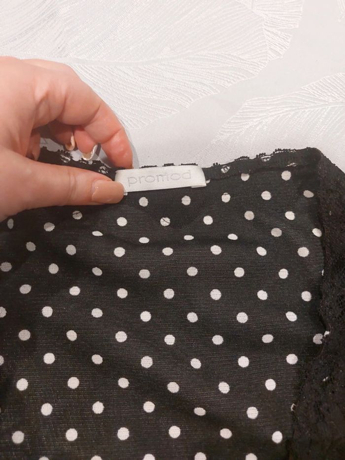 Blouse à manches longues à pois taille M Promod - photo numéro 2