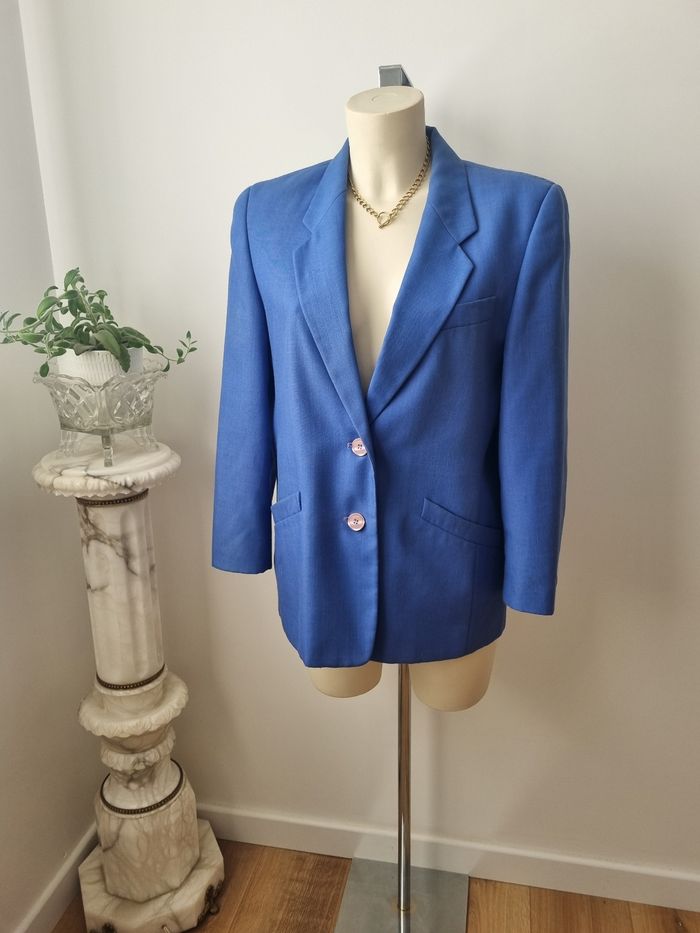 Veste blazer bleu violet vintage - photo numéro 1