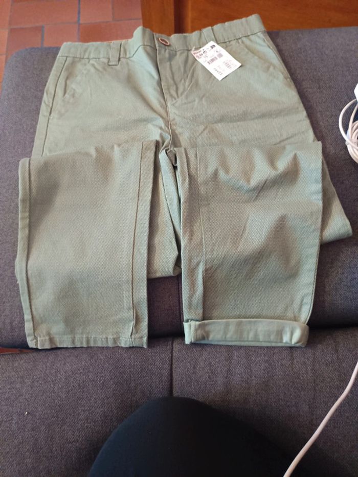 Pantalon Chino regular vert taille 10 ans - photo numéro 2