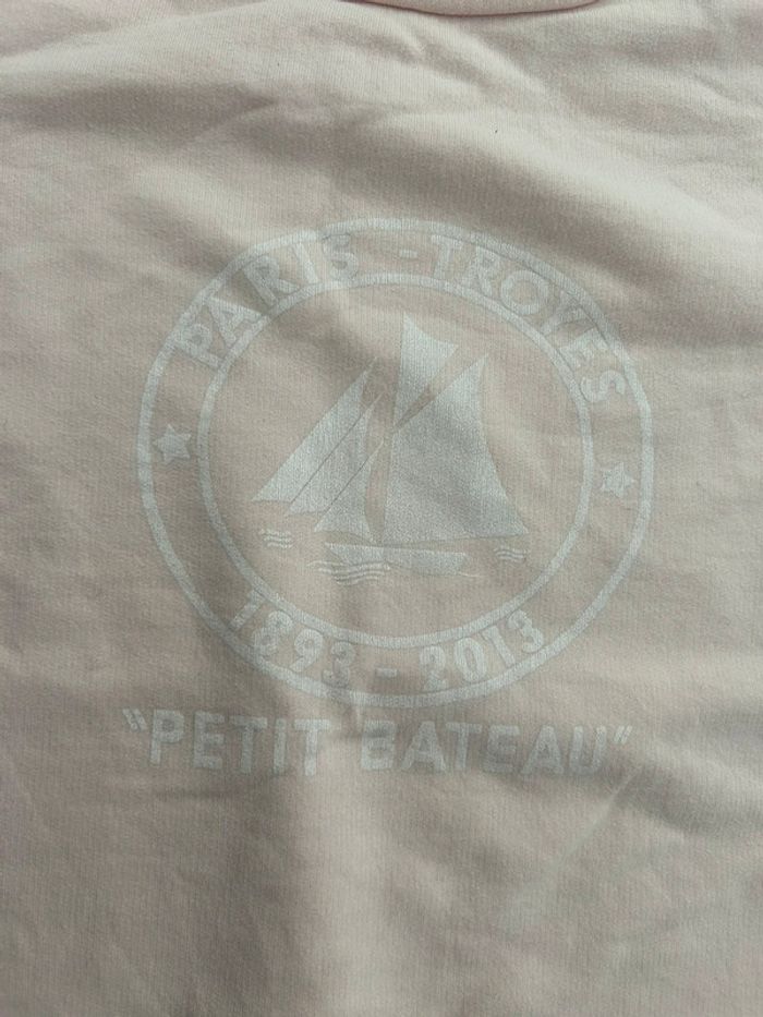 Sweat tee shirt MC petit bateau rose pale 12ans - photo numéro 2