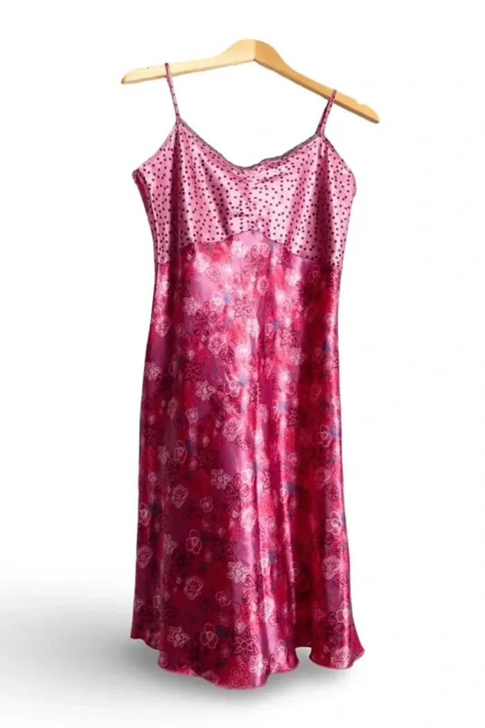 Robe fluide rose à motifs fleurs et pois • pink dress floral print polka dots 38/40 - photo numéro 3