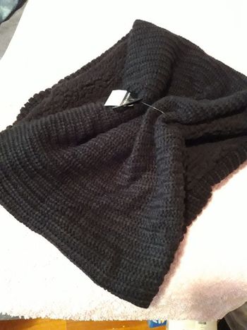 Tour de cou maille/moumoute noir