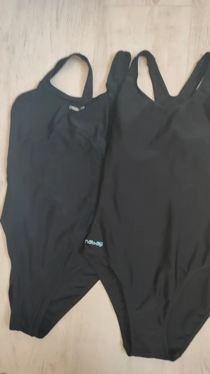 Lot de 2 maillots de bain 1 pièce noir natation