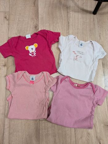 Lot 4 bodies manches courtes 18 Mois