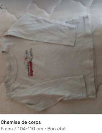 Chemise de corps garçon