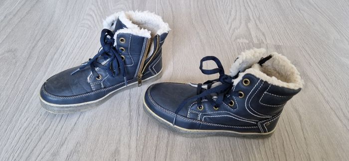 Bottines/Chaussures d'hiver fourrées bleu marine T.33 - photo numéro 3