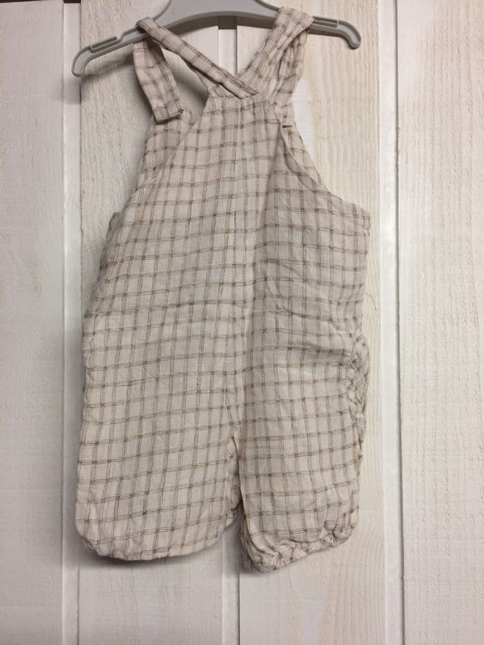 Salopette short lin - Grain de blé - 12m - photo numéro 2