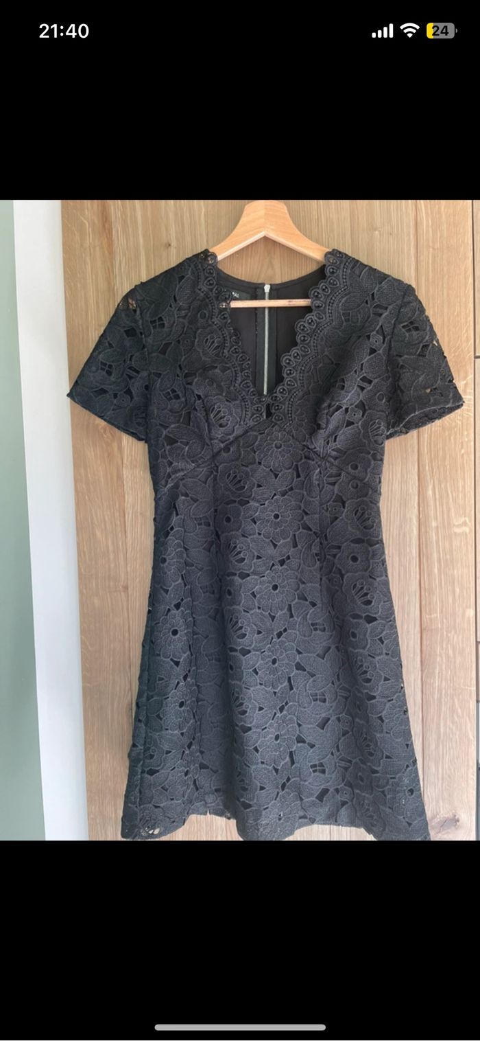 Robe jaspal noire dentelle xs