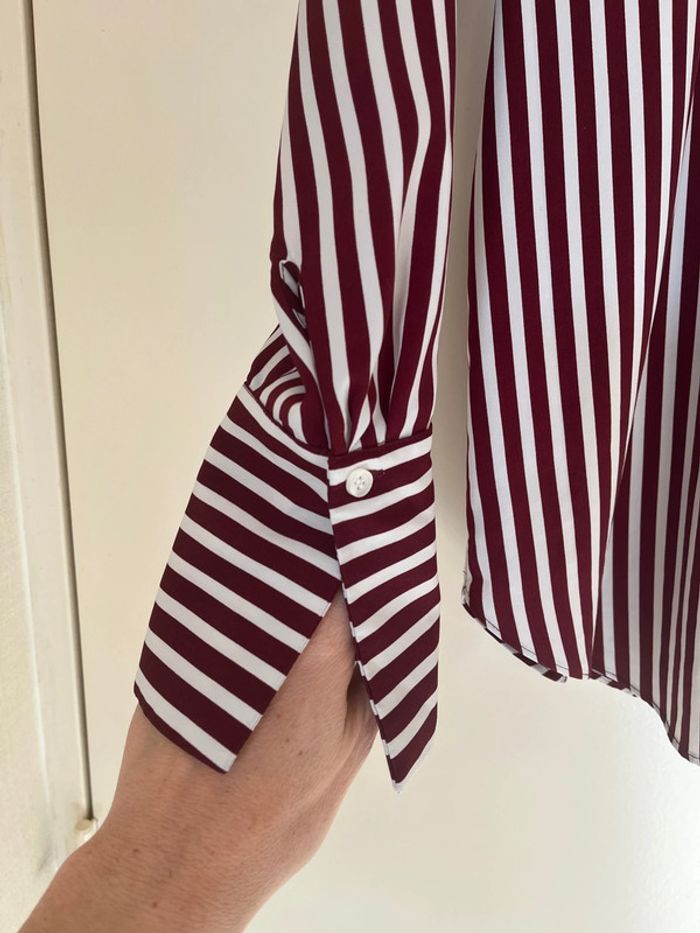 Chemise rayée bordeaux - photo numéro 2