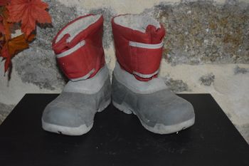 botte neige grise  rouge queshua 28