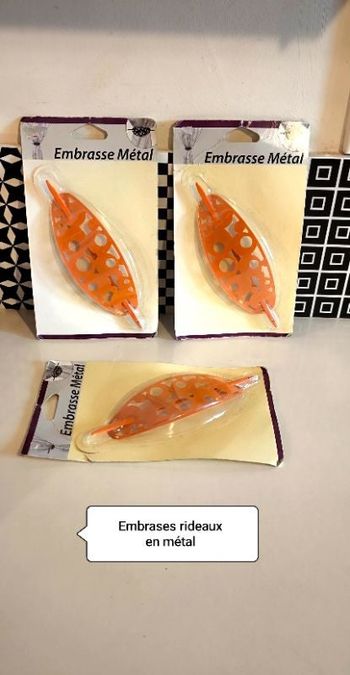 Lot de 3 embrases en métal pour rideaux et voilages  Neufs   #dilo2103accessoire