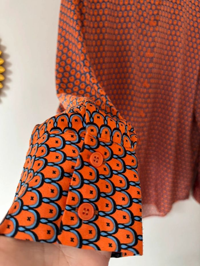 Blouse chemisier fluide orange Vera & Lucy Taille M - photo numéro 4