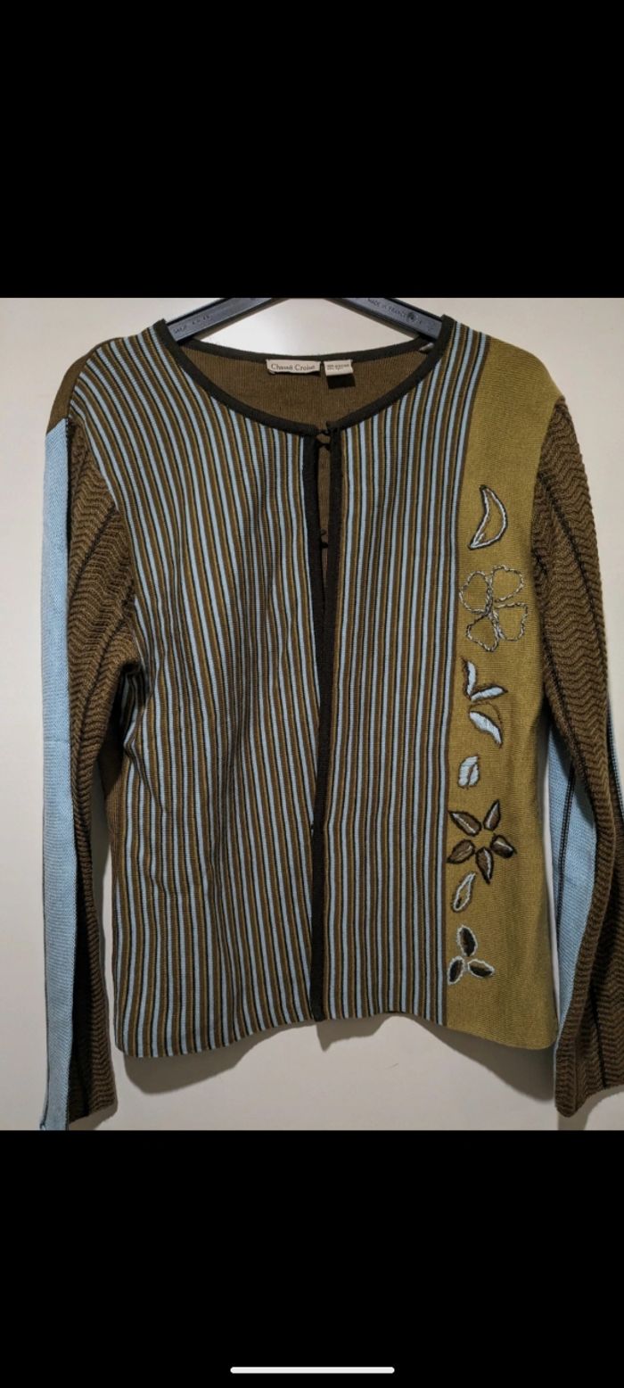 Magnifique gilet vintage, original Chassé croisé. Taille 40 - photo numéro 2