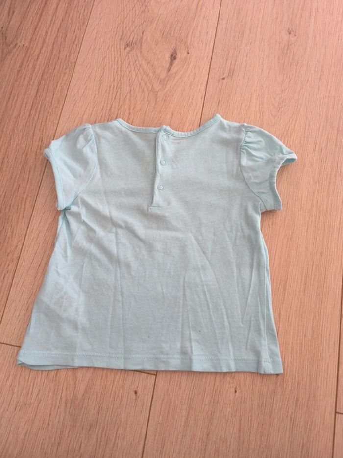 T-shirt fille bleu clair DPAM - Taille 18 mois 80cm - photo numéro 3
