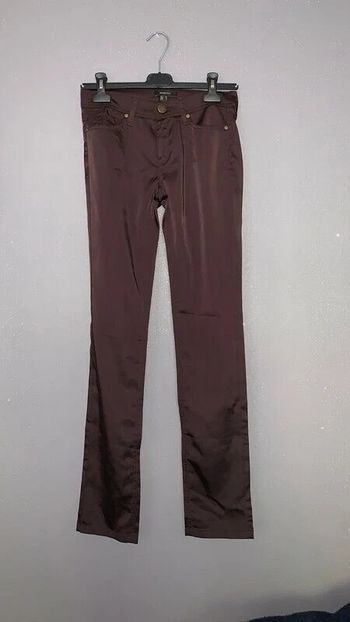 Pantalon Mango T36 touché satin, violine Neuf