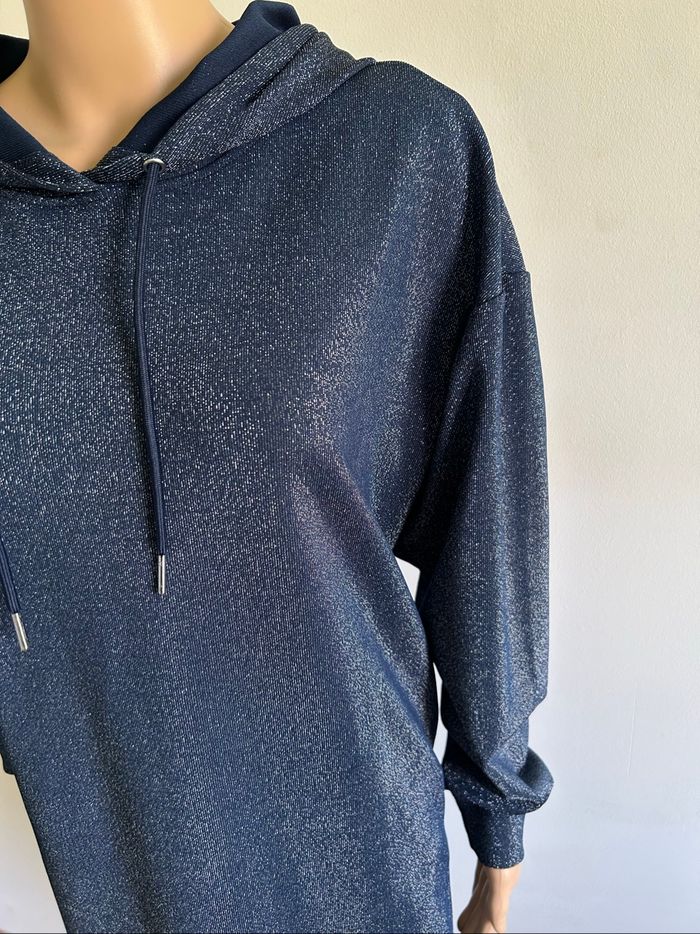Robe sweat bleue marine pailletée neuve VILA taille M - photo numéro 4