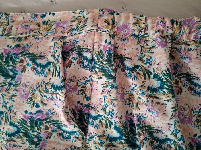 Pantalon léger fleuri rose et bleu - photo numéro 2