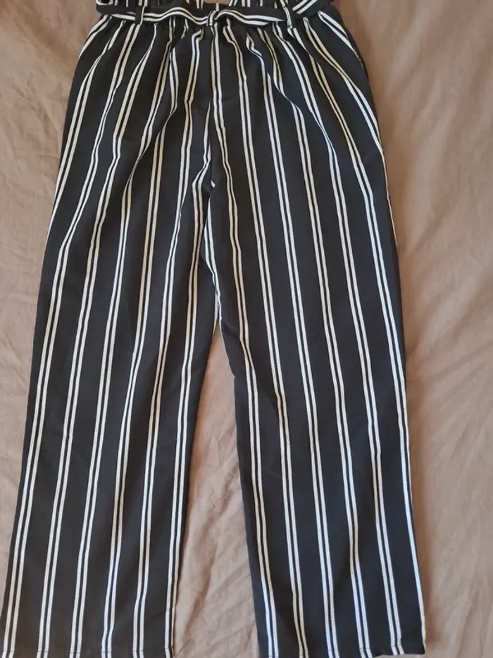 Pantalon rayé a jambes larges - photo numéro 2