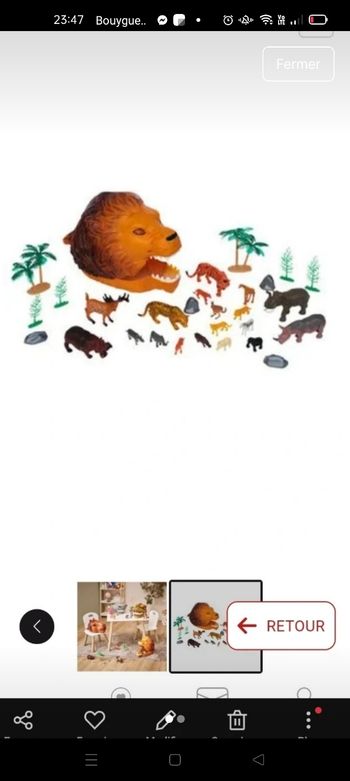 Tête de lion et 20 figurines neuf 