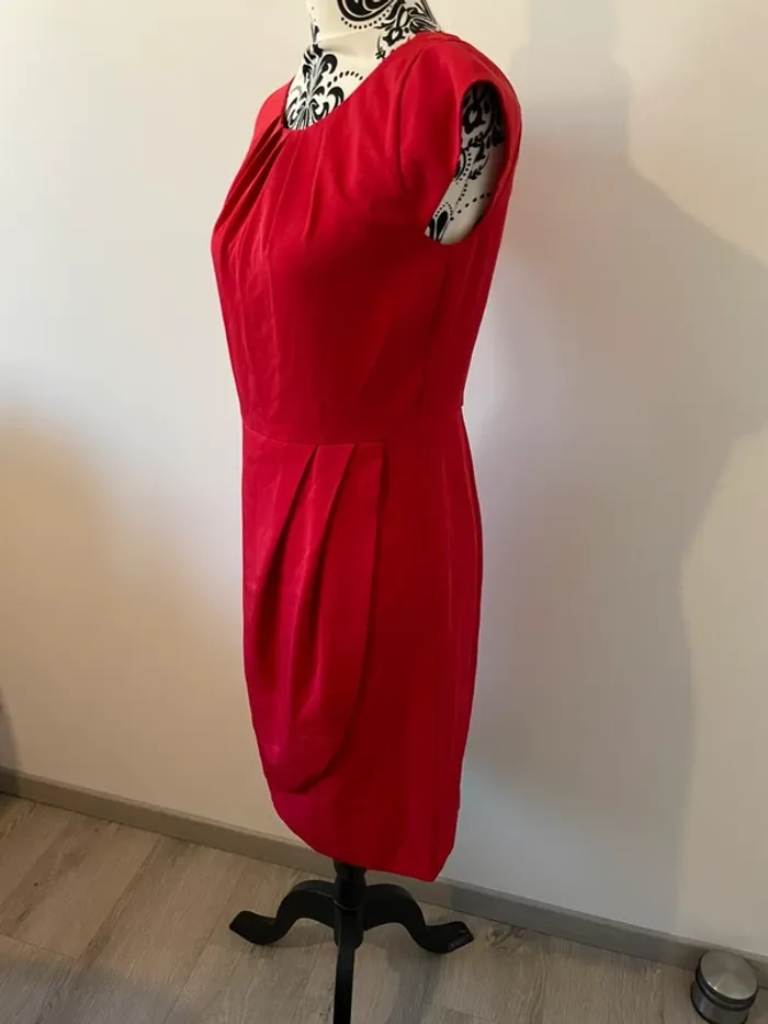 Robe fourreau rouge BPC effet portefeuille - Taille 38 - photo numéro 6