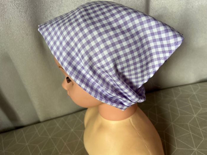Fichu Vichy lilas taille unique - photo numéro 3