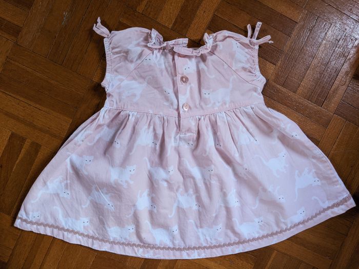 Jolie robe Natalys neuve rose imprimé chats blancs - photo numéro 5