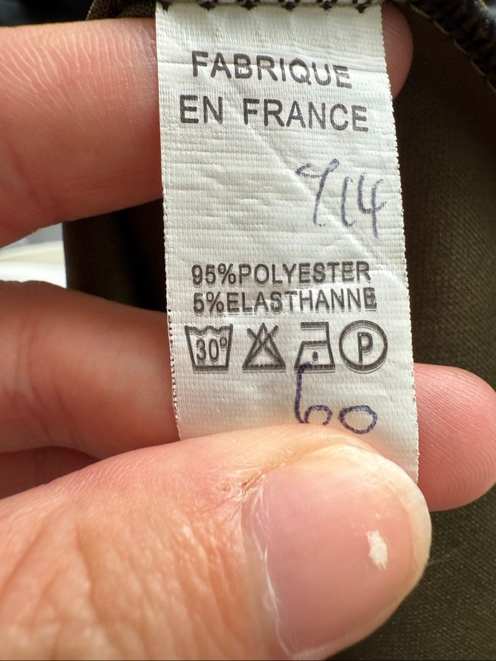 Blouse manches longues kaki blanc taille 36 S - photo numéro 7