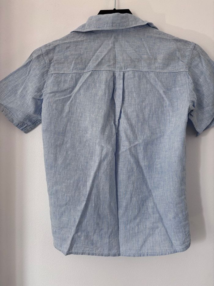 Chemisette bleue rayé manches courtes garçon taille 8 ans H&M - photo numéro 3