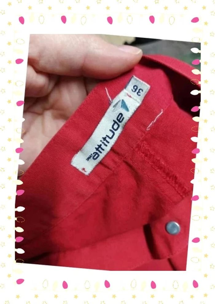 Pantalon rouge attitude  ATD taille 36 - photo numéro 3