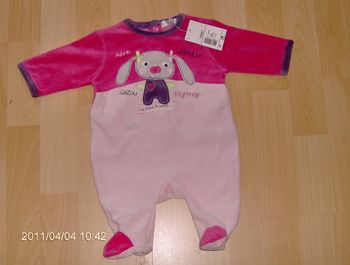 Pyjama bébé fille 1 mois kitchoun neuf
