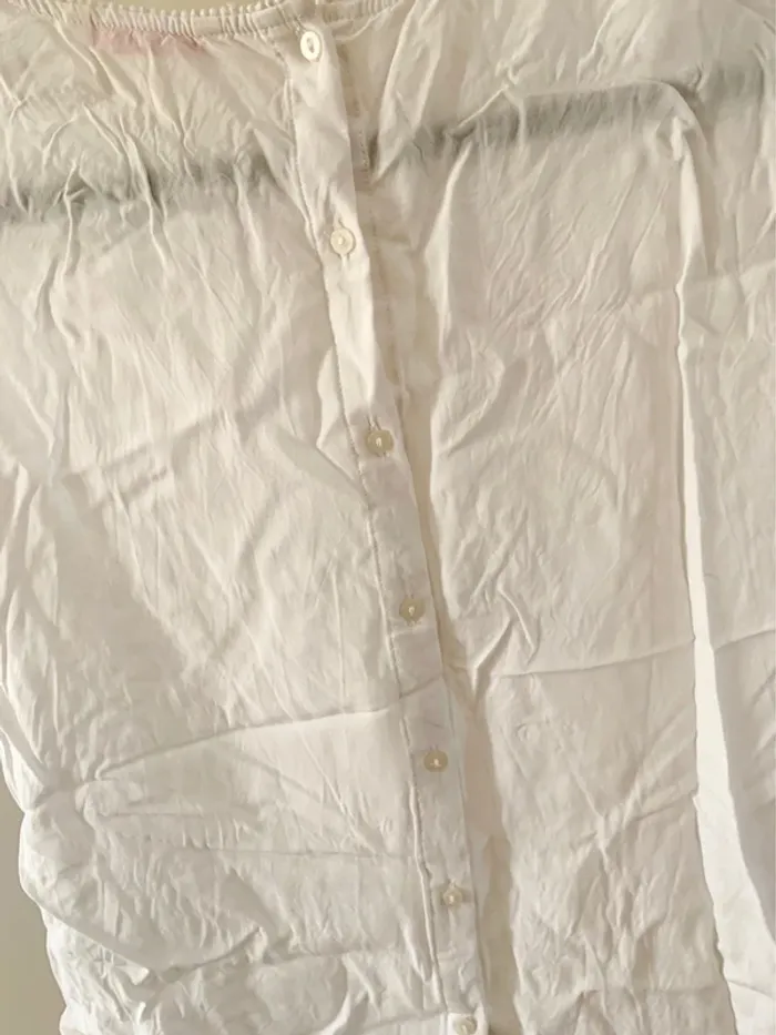 🤍 Débardeur blanc sans manches boutonné dos – Camaïeu – Taille 38 - photo numéro 3