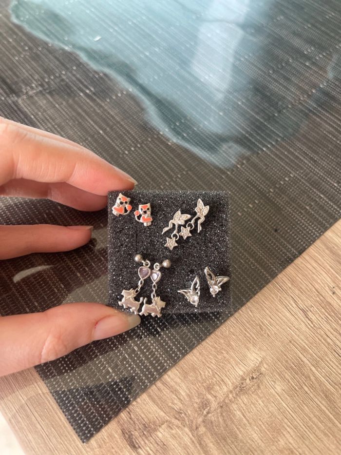 Lot boucle d’oreille en argent