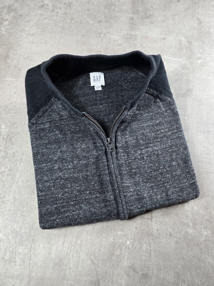 Pull gilet zippé Gap col rond gris et noir taille XXL