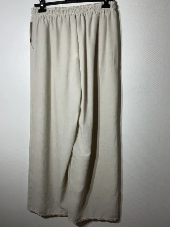 Pantalon large effet lin femme taille unique (38-44)- rzfashion - neuf avec étiquette - photo numéro 3