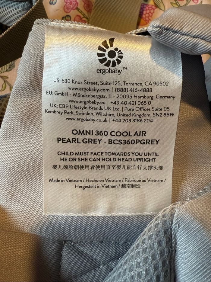 Porte bébé Ergobaby Omni 360 Cool air neuf - photo numéro 6